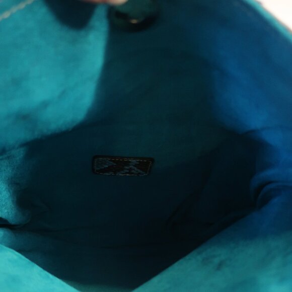 NWOT Womens Laurent Effel Gray Blue Python Print Leather Clutch Handbag - Picture 4 of 5